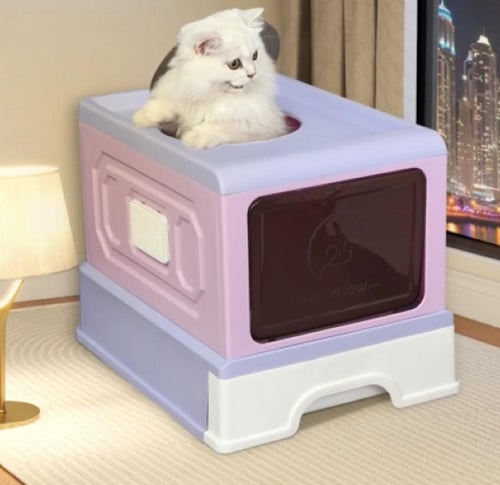 ليتر بوكس للقطط مغلق بدرج