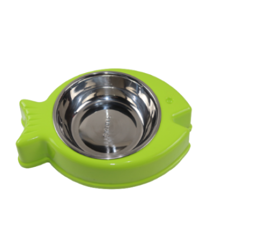 صحن ستيل علي شكل سمكه للقطط والكلاب- الوان مختلفه