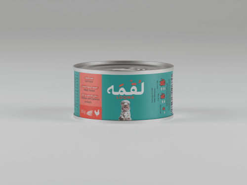 علبة لقمه طعام رطب للقطط الصغيرة والبالغة بالدجاج...