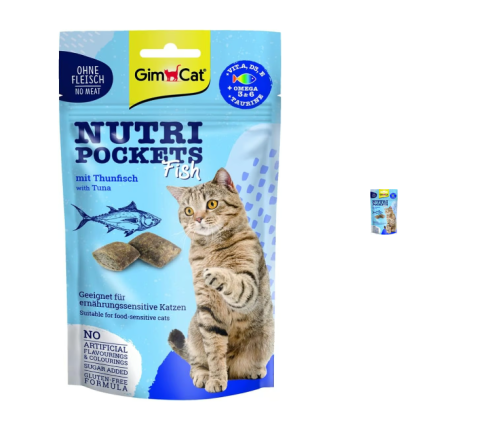 مكافأة قطط جيم كات مقرمشة بالتونة وأوميغا 3 و6 للم...