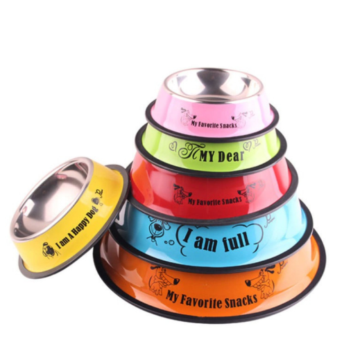 صحن ستيل للقطط والكلاب الوان ومقاسات مختلفه