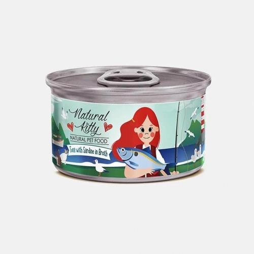 معلبات للقطط ناتشورال كيتي بالتونة مع السردين 80جم