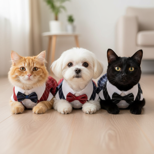 ملابس للقطط وللكلاب بتصميم بدلة أنيق