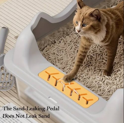 لتر بوكس لفضلات للقطط مع مجرف بلاستيك مفتوح