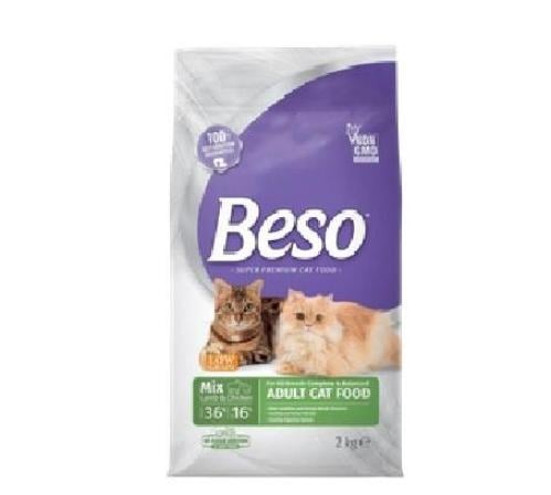 بيسو طعام جاف للقطط البالغة باللحم والدجاج لجميع ا...