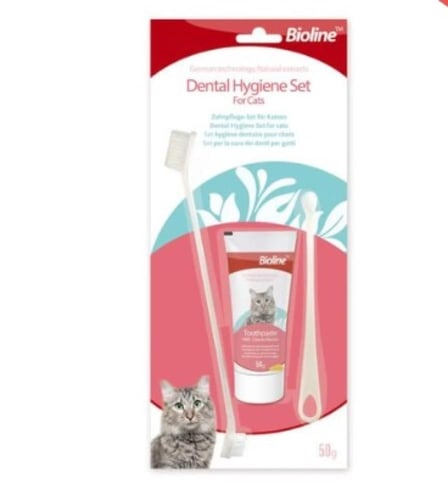 معجون اسنان للقطط بايو لاين مع فرشاة تنظيف لأليفك...