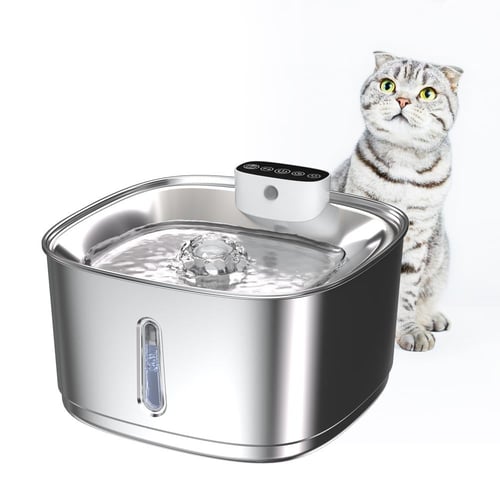 نافورة قطط ستيل مع مستشعر حركه سمارت بحجم 2.8 لتر