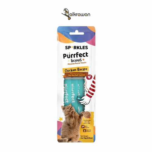 سباركليز مكافأة للقطط بالدجاج للتحكم في كرات الشعر...