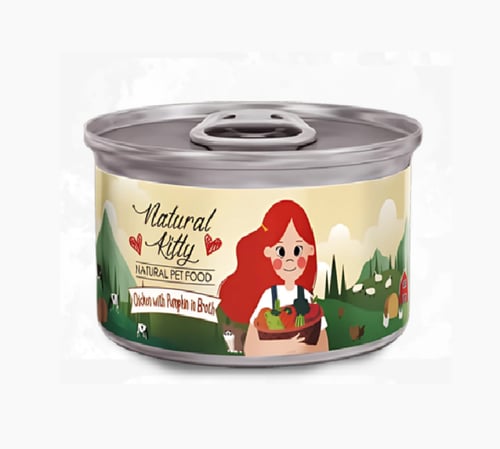 ناتشورال كيتي دجاج مع اليقطين طعام رطب للقطط بالمر...