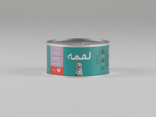 علبة لقمه طعام رطب للقطط بطعم الدجاج في المرق للقط...