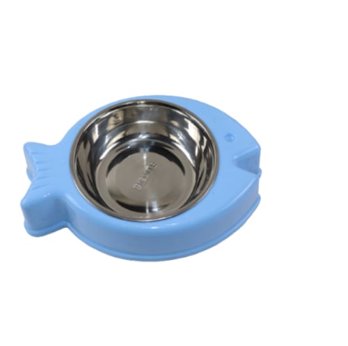 صحن ستيل علي شكل سمكه للقطط والكلاب- الوان مختلفه