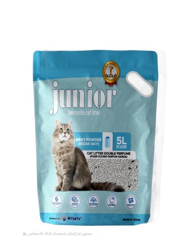 رمل قطط جونيور برائحة البيبي باودر 5لتر