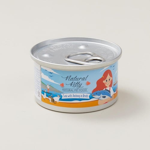 كارتون اكل قطط رطب ناتشورال كيتي بالتونة مع الانشو...