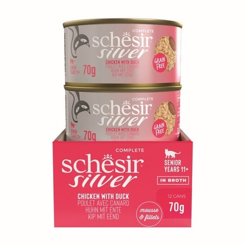 شيزر سيلفر طعام رطب للقطط بالدجاج والبط 70جم