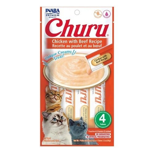 مكافائات قطط انابا تشورو دجاج مع اللحم البقري 4×14...