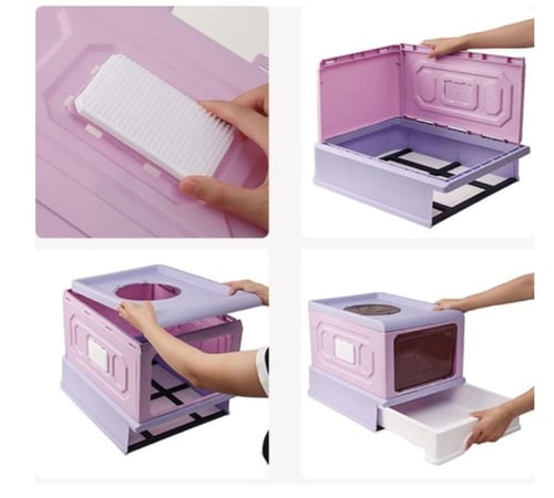 ليتر بوكس للقطط مغلق بدرج