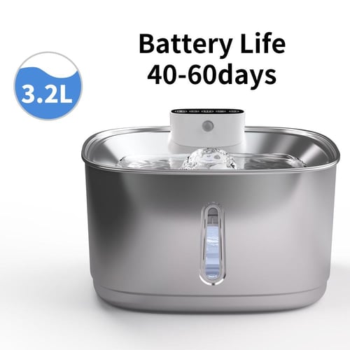 نافورة قطط ستيل مع مستشعر حركه سمارت بحجم 2.8 لتر