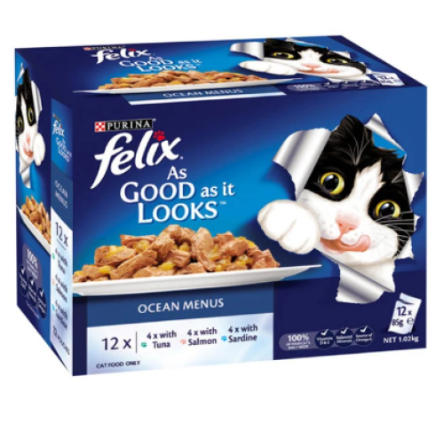 فليكس بورينا طعام رطب للقطط البالغة بالتونة والسال...