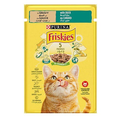 فريسكس البط في المرق 85غ للقطط البالغة والمعقمه