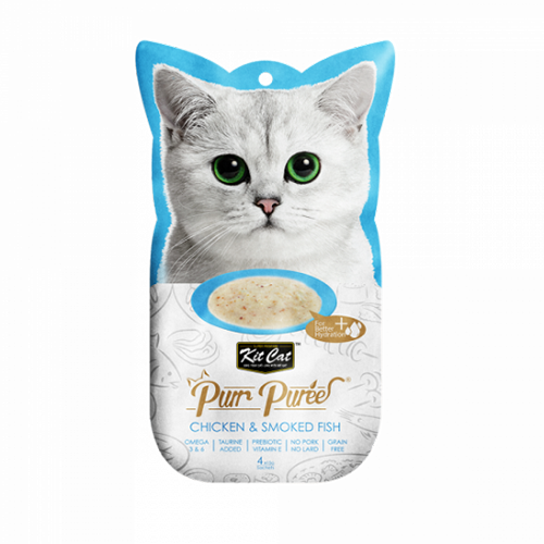 مكافأة كت كات للقطط بالدجاج والسمك مدخن