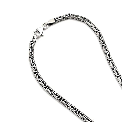 سلسلة فضة رجالية مزخرفة مؤكسَدة 925 – ستايل بالي أ...