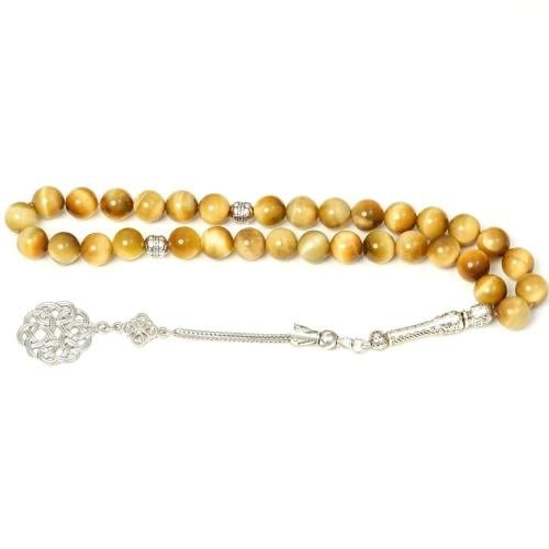 سبح حجر عين النمر 33 خرزة 10مم