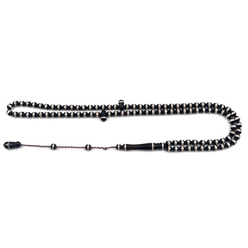 سبحة خشب الكوك بفضة 925، 99 حبّة يدوية