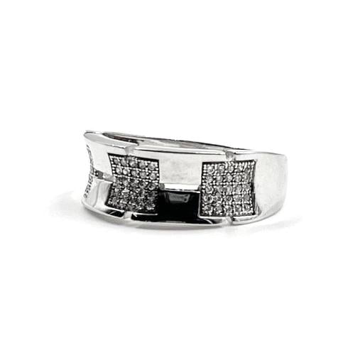 خاتم رجالي فضة عيار 925 مرصع حجر زركون