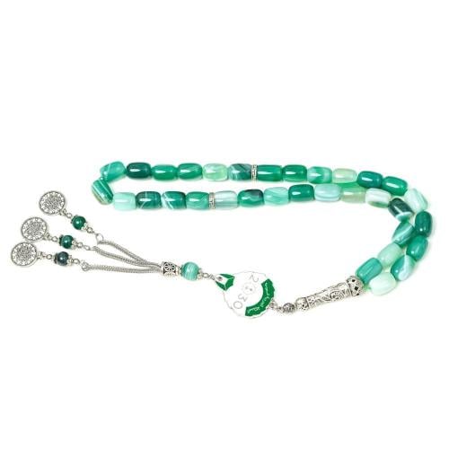 سبحة العقيق الاخضر 33 حبة – لمسة رقي يومية