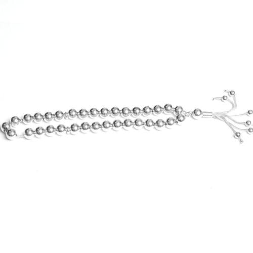 متجر السبح لازورد: سبحة فضة 925 – 33 خرزة (4 مم) ب...