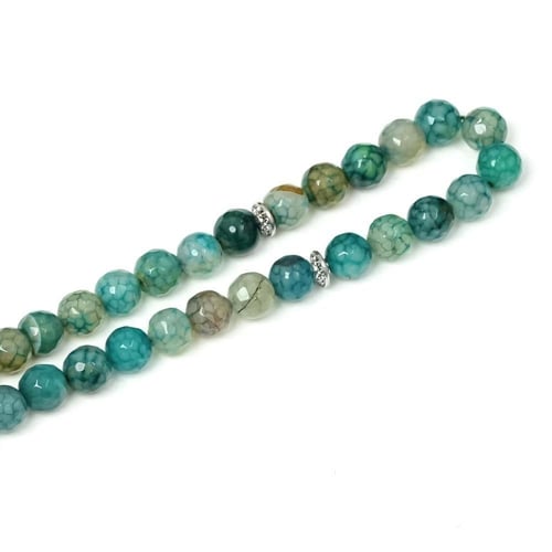 سبحة أحجار من العقيق الثلجي — 33 خرزة (10 مم)