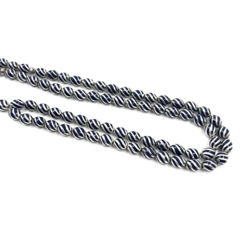 سبحة حجر سابل مطعمة بفضة 925 تقسيم 33 خرزة