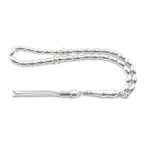 سبحة فضة بيضاوي عيار 925 – 33 خرزة أنيقة بحجم 5 مل...