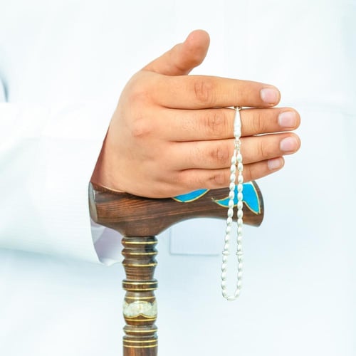 سبحة فضة عيار 925 بيضاوي