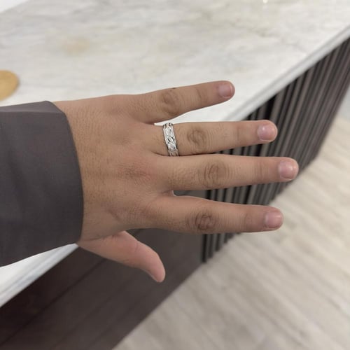 دبلة رجالية فضة عيار 925 تصميم راقي