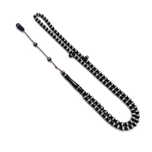 سبحة خشب الكوك بفضة 925، 99 حبّة يدوية