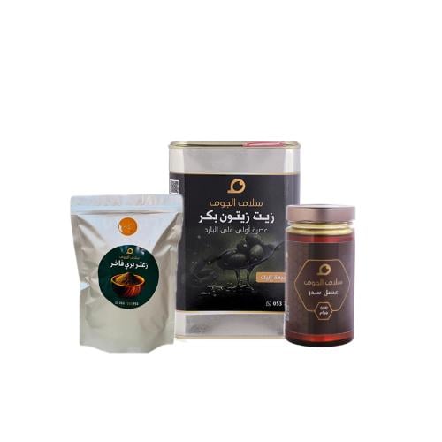 1 علبة زيت زيتون بكر عصرة أولى 1 لتر + 1 عسل سدر 5...