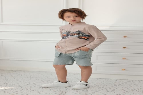 قميص ولادي طباعة سيارات 4126