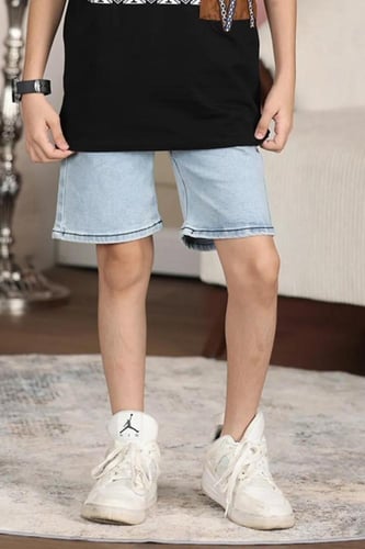 شورت ولادي جينز سماوي 2987