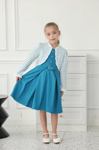 فستان ازرق مع جاكيت 7235