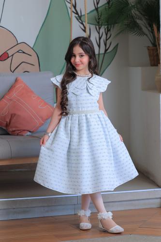 فستان بناتي سهرات سماوي ناعمة S01148