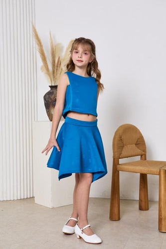 بلوزه بناتي ازرق كت 7059