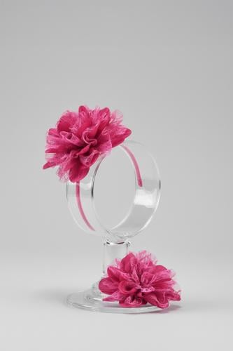 طوق شعر بناتي مع بكلة بناتي بلون احمر T-039