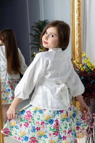 بلوزة ابيض اطفال بناتي 2623