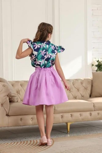 بلوزة بناتي مشجر كت فيونكة 7101