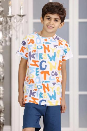 طقم ترنج ولادي ابيض احرف متنوعه 2926