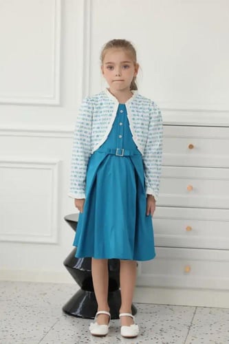 فستان ازرق مع جاكيت 7235