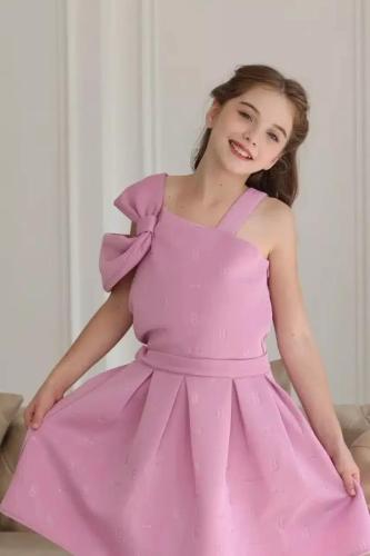 بلوزة بناتي وردي علاقي 7126