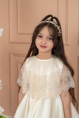 فستان سهرات بتل مطرز من الاعلى S01163