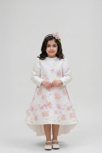 طوق شعر بناتي مع بكلة وردي T-038